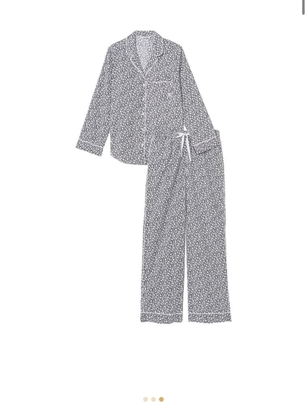 Victoria’s Secret Black and White Floral Cotton Pajama Set - XXL